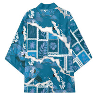 Hawaii Japanese Culture Blue Kimono Spring Cranes Aloha Pattern LT01 - Polynesian Pride