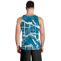 Hawaii Japanese Culture Blue Men Tank Top Spring Cranes Aloha Pattern LT01 - Polynesian Pride