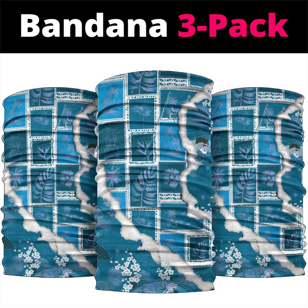 Hawaii Japanese Culture Blue Neck Gaiter Spring Cranes Aloha Pattern LT01 package One Size: 25*50cm Blue - Polynesian Pride