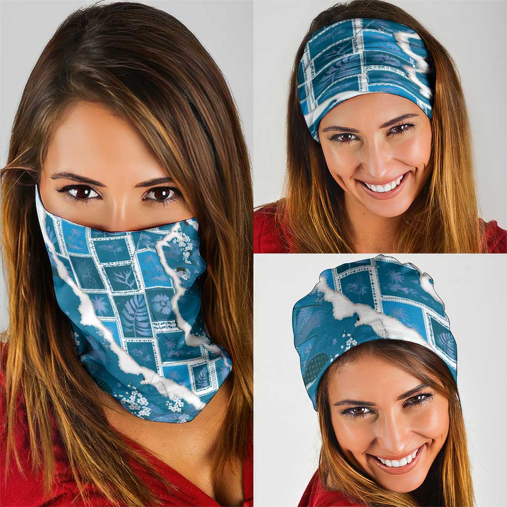 Hawaii Japanese Culture Blue Neck Gaiter Spring Cranes Aloha Pattern LT01 - Polynesian Pride