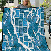 Hawaii Japanese Culture Blue Quilt Spring Cranes Aloha Pattern LT01 Blue - Polynesian Pride