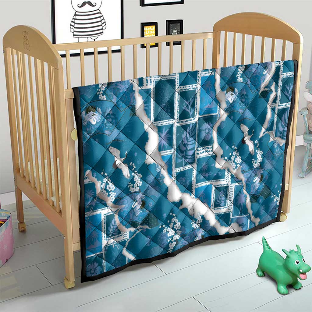 Hawaii Japanese Culture Blue Quilt Spring Cranes Aloha Pattern LT01 - Polynesian Pride