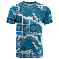Hawaii Japanese Culture Blue T Shirt Spring Cranes Aloha Pattern LT01 Blue - Polynesian Pride
