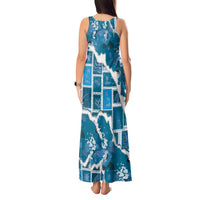 Hawaii Japanese Culture Blue Tank Maxi Dress Spring Cranes Aloha Pattern LT01 - Polynesian Pride