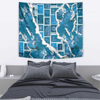 Hawaii Japanese Culture Blue Tapestry Spring Cranes Aloha Pattern LT01 - Polynesian Pride