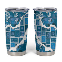 Hawaii Japanese Culture Blue Tumbler Cup Spring Cranes Aloha Pattern LT01 Blue - Polynesian Pride