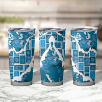 Hawaii Japanese Culture Blue Tumbler Cup Spring Cranes Aloha Pattern LT01 - Polynesian Pride