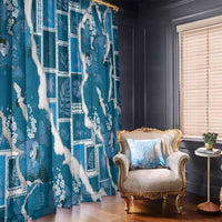 Hawaii Japanese Culture Blue Window Curtain Spring Cranes Aloha Pattern LT01 - Polynesian Pride