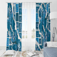Hawaii Japanese Culture Blue Window Curtain Spring Cranes Aloha Pattern LT01 - Polynesian Pride