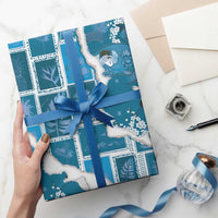 Hawaii Japanese Culture Blue Wrapping Paper Spring Cranes Aloha Pattern LT01 - Polynesian Pride