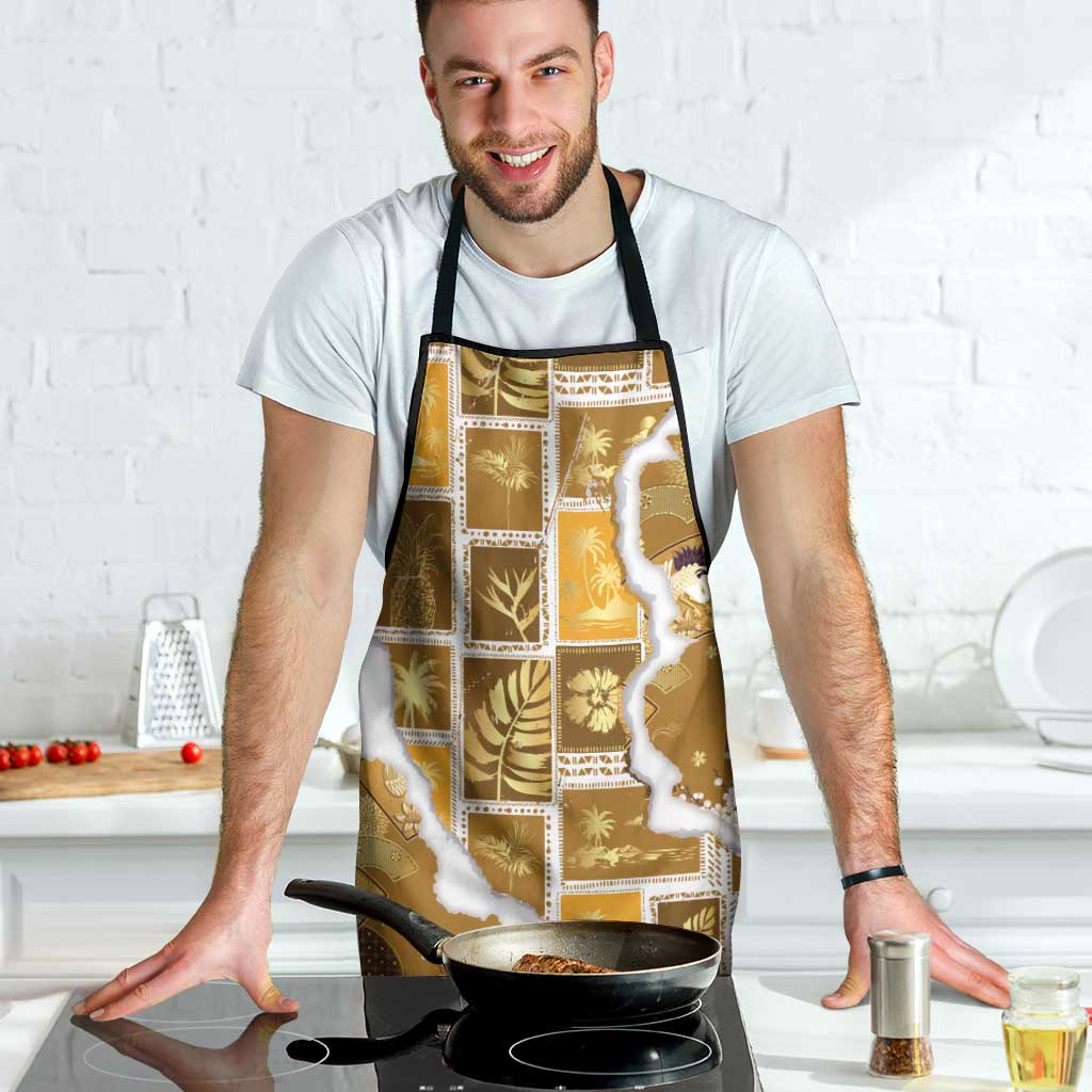 Hawaii Japanese Culture Gold Apron Spring Cranes Aloha Pattern LT01 - Polynesian Pride