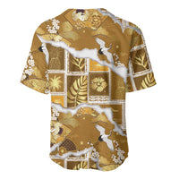 Hawaii Japanese Culture Gold Baseball Jersey Spring Cranes Aloha Pattern LT01 - Polynesian Pride