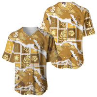 Hawaii Japanese Culture Gold Baseball Jersey Spring Cranes Aloha Pattern LT01 - Polynesian Pride