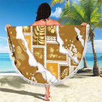 Hawaii Japanese Culture Gold Beach Blanket Spring Cranes Aloha Pattern LT01 - Polynesian Pride