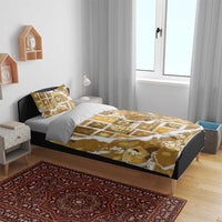 Hawaii Japanese Culture Gold Bedding Set Spring Cranes Aloha Pattern LT01 - Polynesian Pride