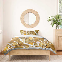 Hawaii Japanese Culture Gold Bedding Set Spring Cranes Aloha Pattern LT01 - Polynesian Pride