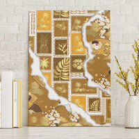 Hawaii Japanese Culture Gold Canvas Wall Art Spring Cranes Aloha Pattern LT01 Without Frame Gold - Polynesian Pride
