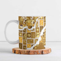 Hawaii Japanese Culture Gold Ceramic Mug Spring Cranes Aloha Pattern LT01 Gold - Polynesian Pride