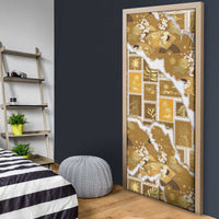 Hawaii Japanese Culture Gold Door Cover Spring Cranes Aloha Pattern LT01 - Polynesian Pride