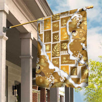 Hawaii Japanese Culture Gold Garden Flag Spring Cranes Aloha Pattern LT01 House Flag Gold - Polynesian Pride