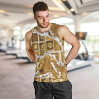 Hawaii Japanese Culture Gold Men Tank Top Spring Cranes Aloha Pattern LT01 Gold - Polynesian Pride