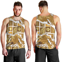 Hawaii Japanese Culture Gold Men Tank Top Spring Cranes Aloha Pattern LT01 - Polynesian Pride
