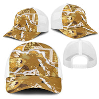 Hawaii Japanese Culture Gold Mesh Trucker Cap Spring Cranes Aloha Pattern LT01 - Polynesian Pride
