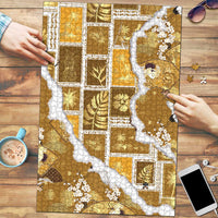 Hawaii Japanese Culture Gold Puzzle Spring Cranes Aloha Pattern LT01 Gold - Polynesian Pride