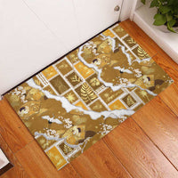 Hawaii Japanese Culture Gold Rubber Doormat Spring Cranes Aloha Pattern LT01 - Polynesian Pride