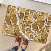 Hawaii Japanese Culture Gold Rubber Doormat Spring Cranes Aloha Pattern LT01 - Polynesian Pride