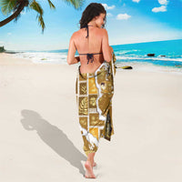 Hawaii Japanese Culture Gold Sarong Spring Cranes Aloha Pattern LT01 - Polynesian Pride