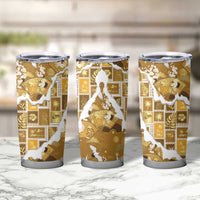 Hawaii Japanese Culture Gold Tumbler Cup Spring Cranes Aloha Pattern LT01 - Polynesian Pride