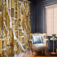 Hawaii Japanese Culture Gold Window Curtain Spring Cranes Aloha Pattern LT01 - Polynesian Pride