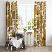 Hawaii Japanese Culture Gold Window Curtain Spring Cranes Aloha Pattern LT01 - Polynesian Pride
