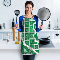Hawaii Japanese Culture Green Apron Spring Cranes Aloha Pattern LT01 - Polynesian Pride