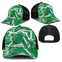 Hawaii Japanese Culture Green Baseball Net Cap Spring Cranes Aloha Pattern LT01 - Polynesian Pride
