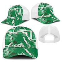 Hawaii Japanese Culture Green Baseball Net Cap Spring Cranes Aloha Pattern LT01 - Polynesian Pride