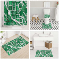 Hawaii Japanese Culture Green Bathroom Set Spring Cranes Aloha Pattern LT01 - Polynesian Pride