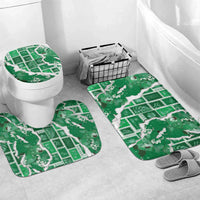 Hawaii Japanese Culture Green Bathroom Set Spring Cranes Aloha Pattern LT01 Mat Set Only (3 pcs) One Size Green - Polynesian Pride