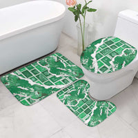 Hawaii Japanese Culture Green Bathroom Set Spring Cranes Aloha Pattern LT01 - Polynesian Pride