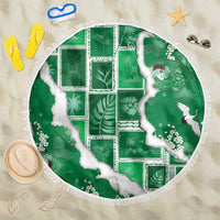 Hawaii Japanese Culture Green Beach Blanket Spring Cranes Aloha Pattern LT01 One Size 150cm Green - Polynesian Pride