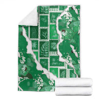 Hawaii Japanese Culture Green Blanket Spring Cranes Aloha Pattern LT01 - Polynesian Pride