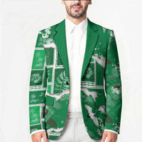 Hawaii Japanese Culture Green Blazer Spring Cranes Aloha Pattern LT01 - Polynesian Pride