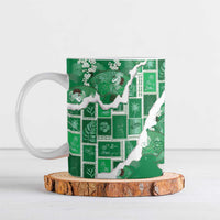 Hawaii Japanese Culture Green Ceramic Mug Spring Cranes Aloha Pattern LT01 Green - Polynesian Pride