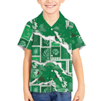 Hawaii Japanese Culture Green Family Matching Summer Maxi Dress and Hawaiian Shirt Spring Cranes Aloha Pattern