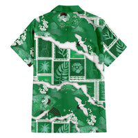 Hawaii Japanese Culture Green Hawaiian Shirt Spring Cranes Aloha Pattern LT01 - Polynesian Pride