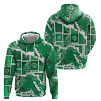Hawaii Japanese Culture Green Hoodie Spring Cranes Aloha Pattern LT01 - Polynesian Pride