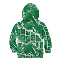 Hawaii Japanese Culture Green Kid Hoodie Spring Cranes Aloha Pattern LT01 - Polynesian Pride