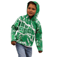 Hawaii Japanese Culture Green Kid Hoodie Spring Cranes Aloha Pattern LT01 - Polynesian Pride