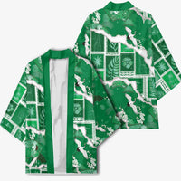Hawaii Japanese Culture Green Kimono Spring Cranes Aloha Pattern LT01 - Polynesian Pride